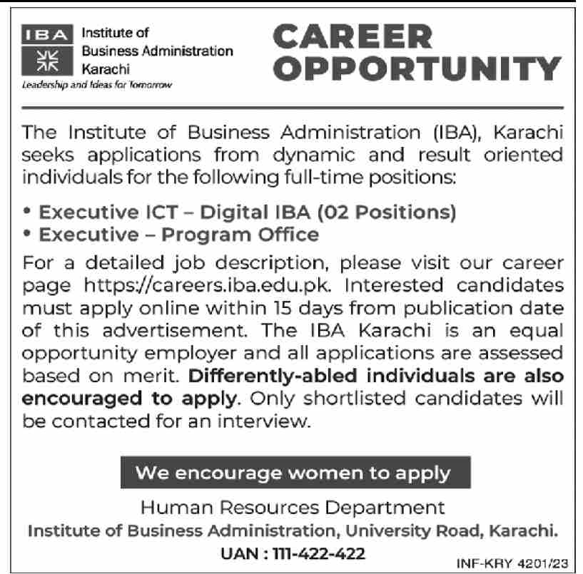 Jobs in Institute Of Business Administration IBA October 2023